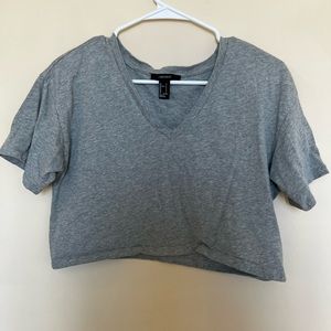 Forever21 cropped gray t shirt